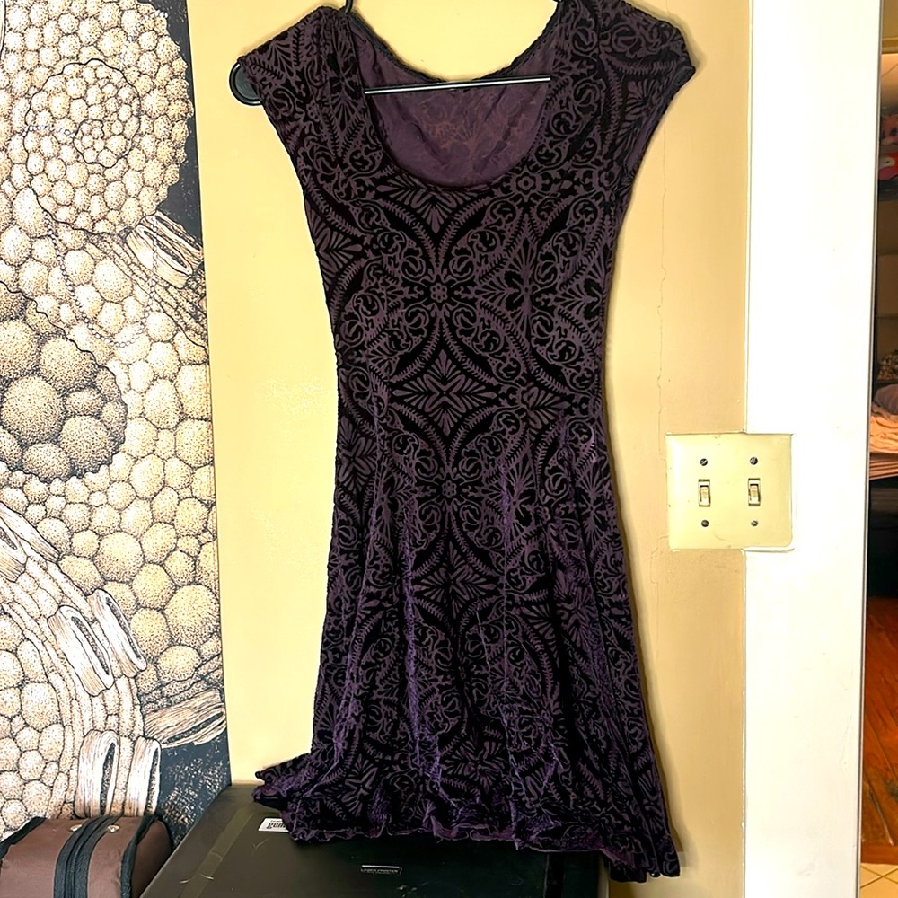 Blackmilk Deep purple crushed velvet dress